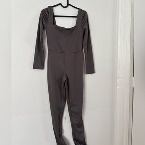 Refuge Gray Long Sleeve Jumpsuit